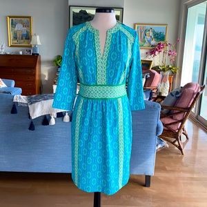 J. McLaughlin Aqua/Green Jaipur Dress